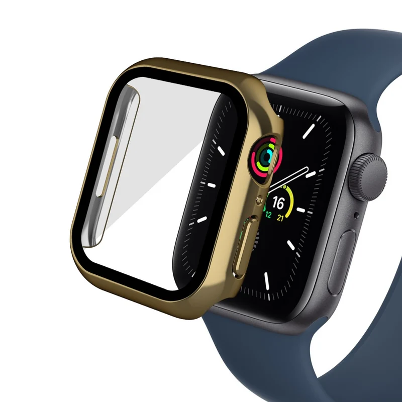 Unglaublich Schön Apple Watch Series 7 45mm Hülle mit Displayschutz in Plastik und Gehärtetes Glas