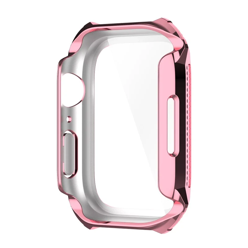 Unglaublich Stylisch Apple Watch Series 7 41mm Hülle mit Displayschutz in Strass und Gehärtetes Glas