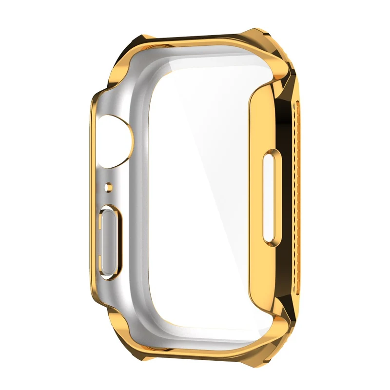 Unglaublich Stylisch Apple Watch Series 7 41mm Hülle mit Displayschutz in Strass und Gehärtetes Glas