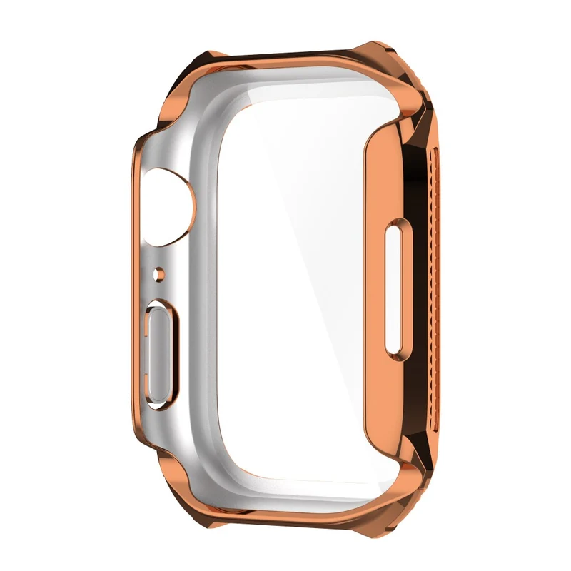 Unglaublich Stylisch Apple Watch Series 7 41mm Hülle mit Displayschutz in Strass und Gehärtetes Glas