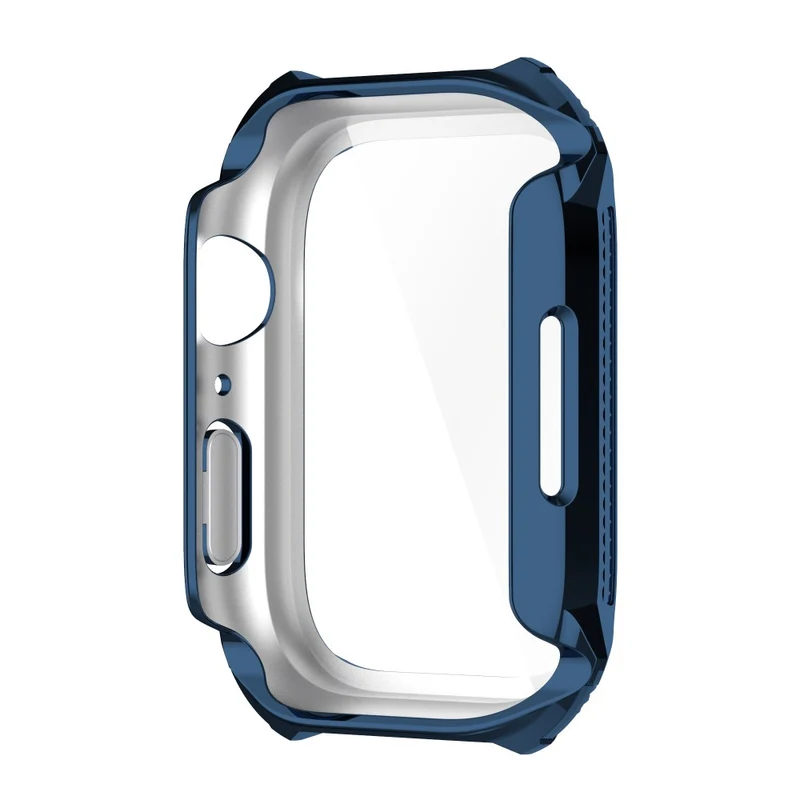 Unglaublich Stylisch Apple Watch Series 7 41mm Hülle mit Displayschutz in Strass und Gehärtetes Glas