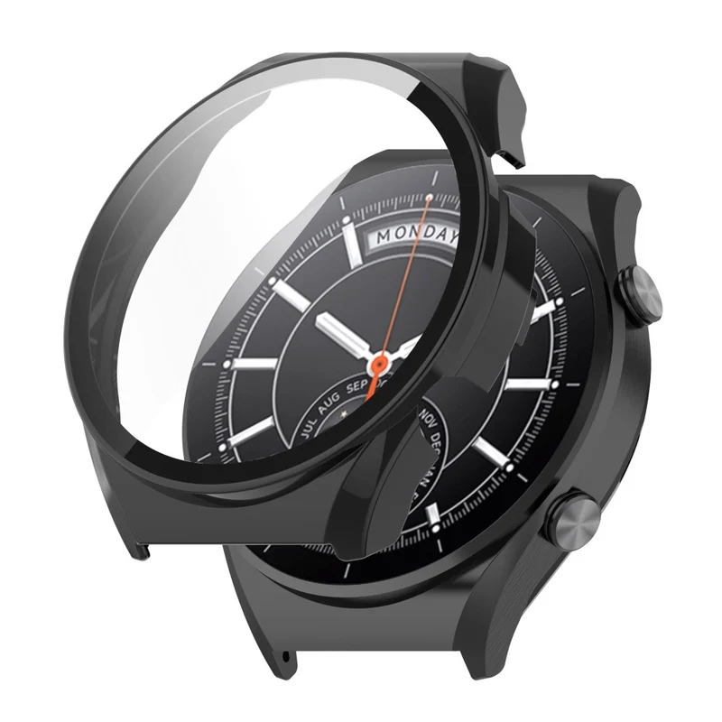 Supersauber Xiaomi Watch S1 Hülle mit Displayschutz in Plastik und Gehärtetes Glas