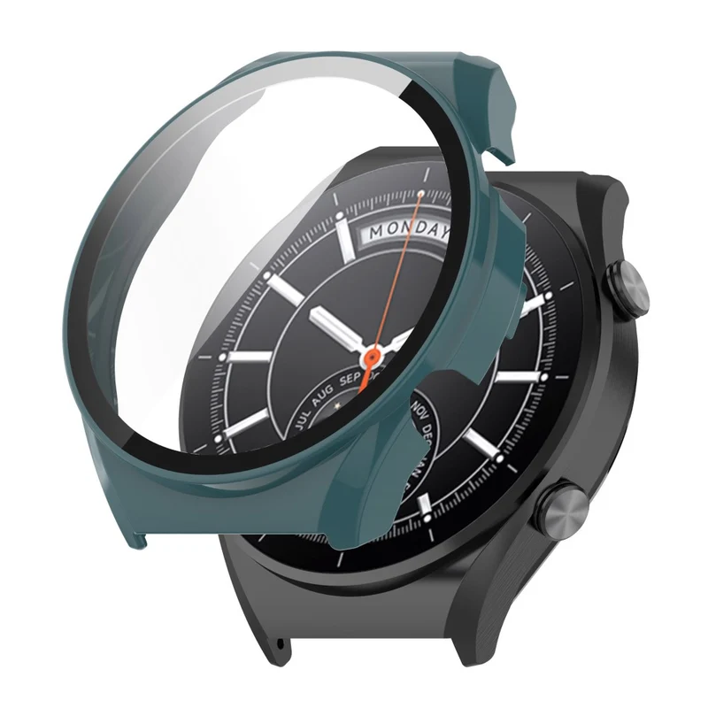 Supersauber Xiaomi Watch S1 Hülle mit Displayschutz in Plastik und Gehärtetes Glas