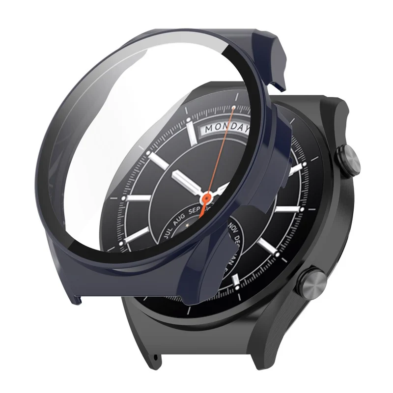 Supersauber Xiaomi Watch S1 Hülle mit Displayschutz in Plastik und Gehärtetes Glas