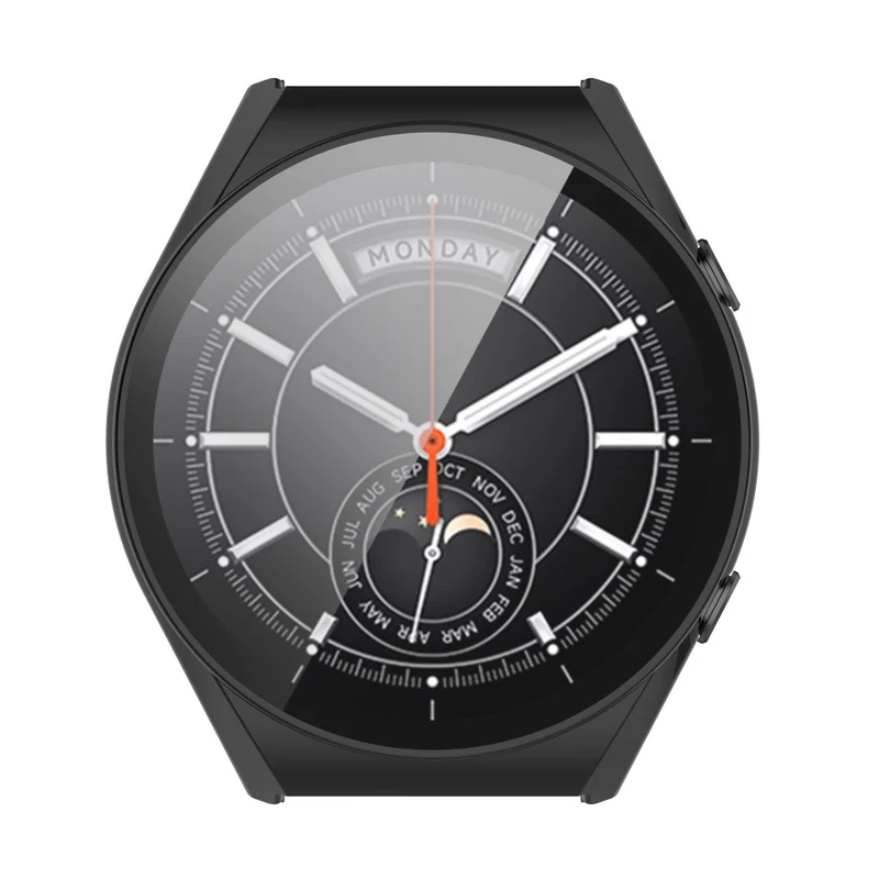 Supersauber Xiaomi Watch S1 Hülle mit Displayschutz in Plastik und Gehärtetes Glas