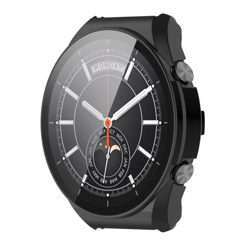 Supersauber Xiaomi Watch S1 Hülle mit Displayschutz in Plastik und Gehärtetes Glas