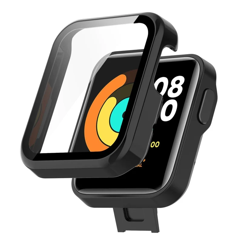 Auffallend Gut Xiaomi Mi Watch Lite / Xiaomi Redmi Watch Universell Hülle mit Displayschutz in Plastik und Gehärtetes Glas
