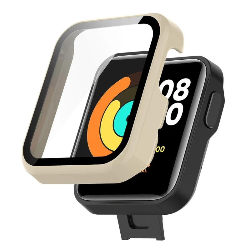 Auffallend Gut Xiaomi Mi Watch Lite / Xiaomi Redmi Watch Universell Hülle mit Displayschutz in Plastik und Gehärtetes Glas