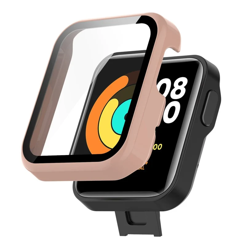 Auffallend Gut Xiaomi Mi Watch Lite / Xiaomi Redmi Watch Universell Hülle mit Displayschutz in Plastik und Gehärtetes Glas