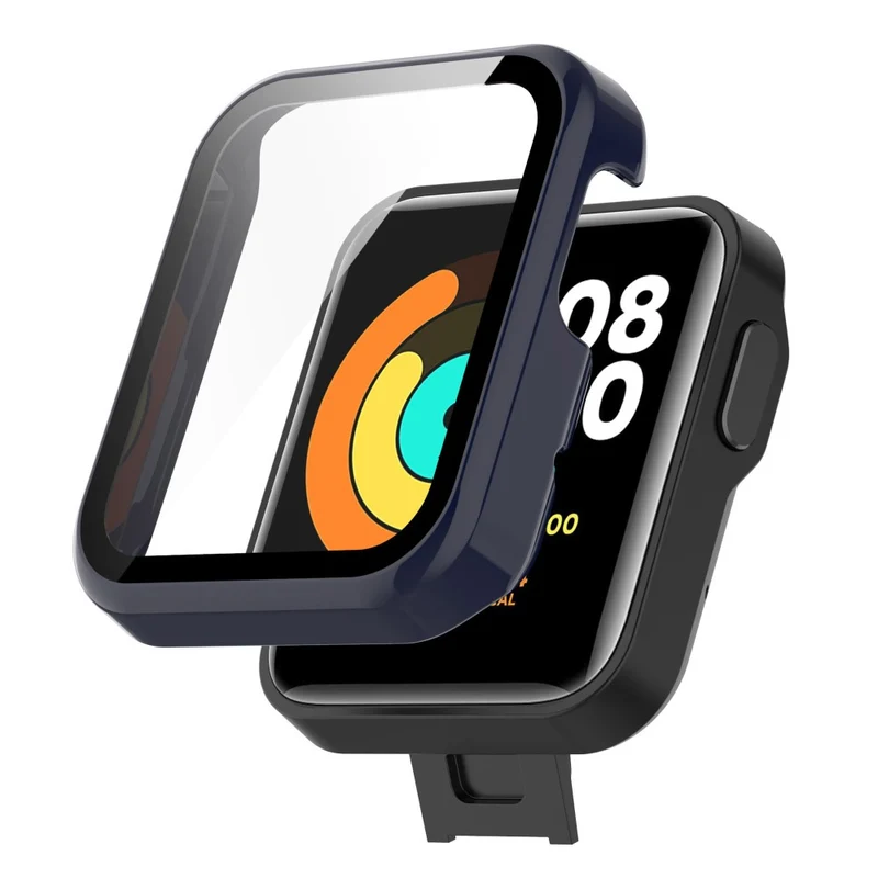Auffallend Gut Xiaomi Mi Watch Lite / Xiaomi Redmi Watch Universell Hülle mit Displayschutz in Plastik und Gehärtetes Glas