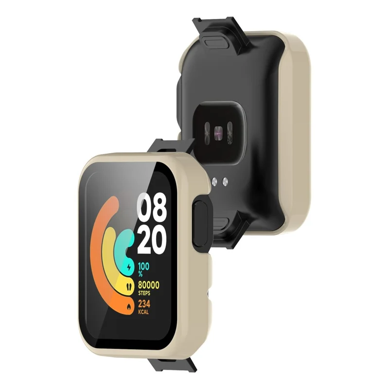 Auffallend Gut Xiaomi Mi Watch Lite / Xiaomi Redmi Watch Universell Hülle mit Displayschutz in Plastik und Gehärtetes Glas