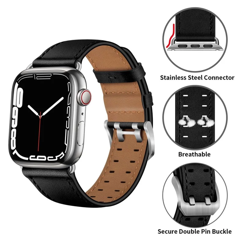 Absolut cool Apple Watch Series 7 41mm Echtes Leder armband