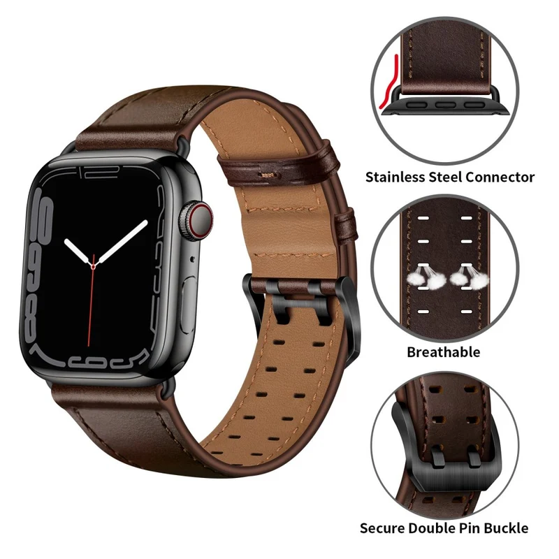 Absolut cool Apple Watch Series 7 41mm Echtes Leder armband