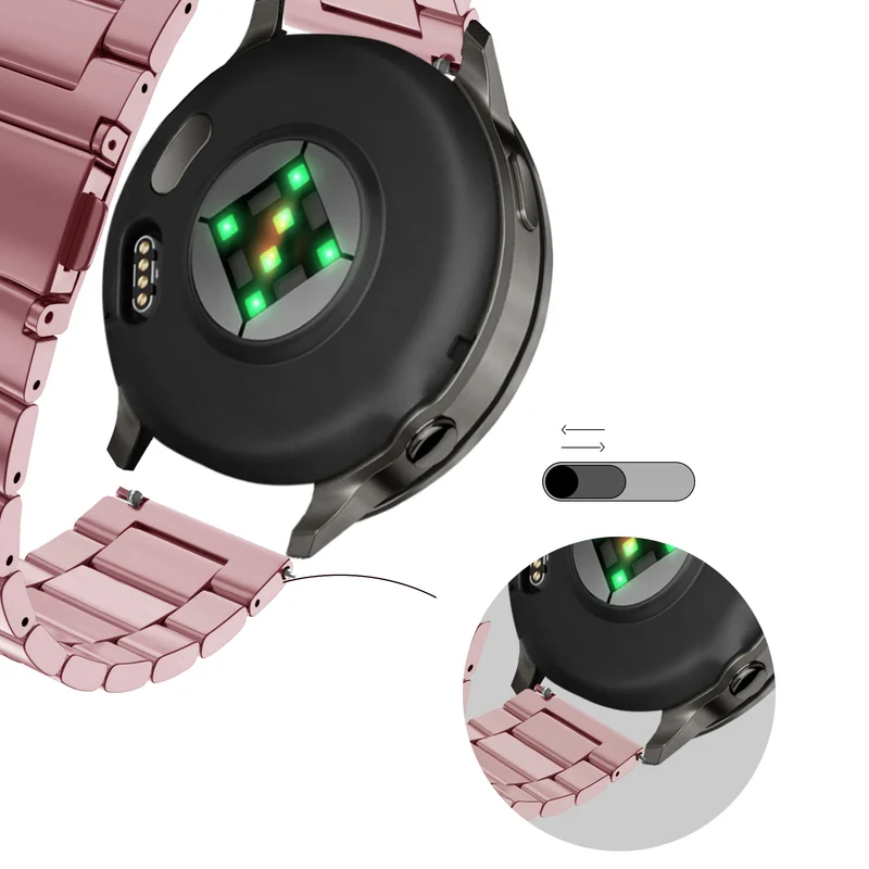 Bandz Garmin Vivomove 3s Stahlarmband 'Classic' (Rosa)