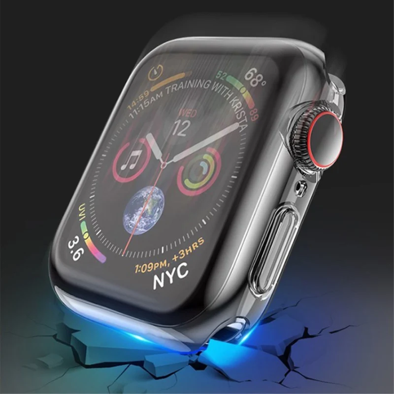 Unglaublich Stylisch Apple Watch Series 7 41mm Hülle mit Displayschutz in Silikon / TPU