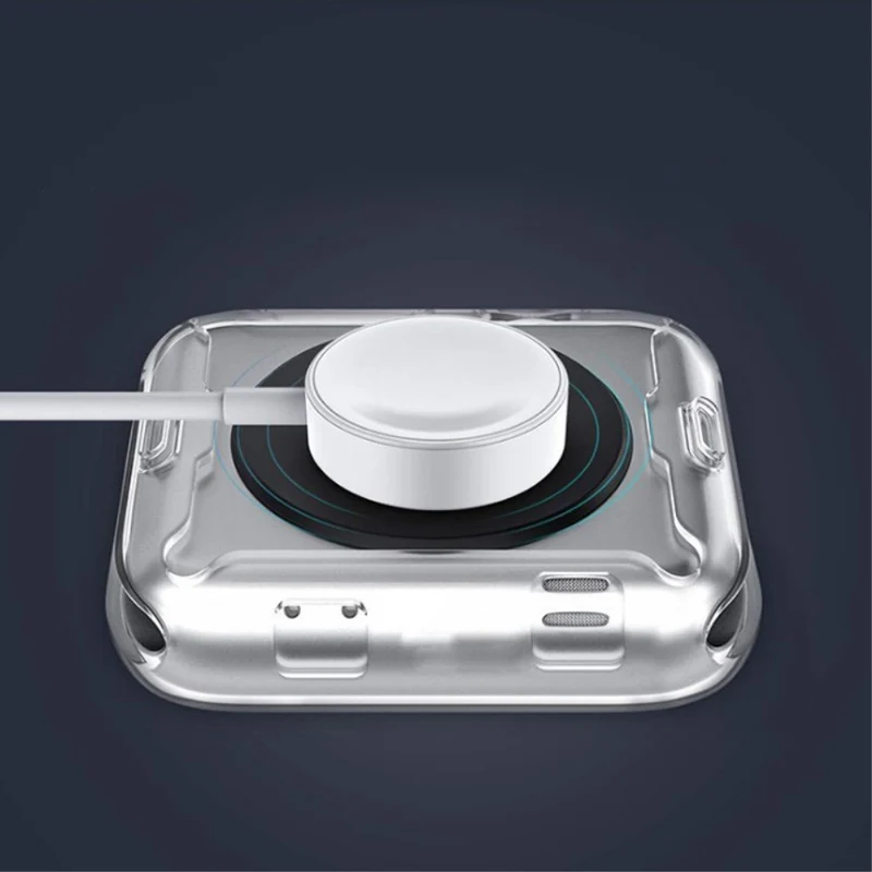 Unglaublich Stylisch Apple Watch Series 7 41mm Hülle mit Displayschutz in Silikon / TPU