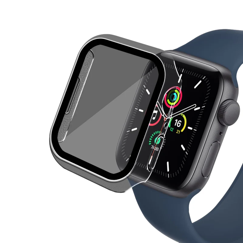 Absolut Modisch Apple Watch Series 7 41mm Hülle mit Displayschutz in Plastik und Gehärtetes Glas
