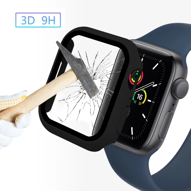 Absolut Modisch Apple Watch Series 7 41mm Hülle mit Displayschutz in Plastik und Gehärtetes Glas