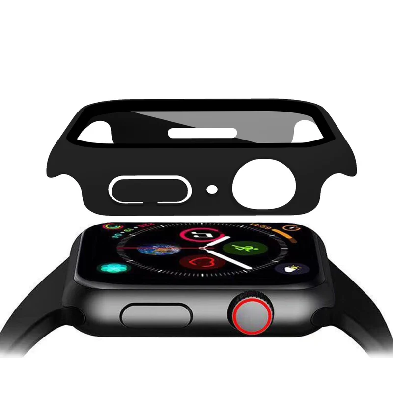 Absolut Modisch Apple Watch Series 7 41mm Hülle mit Displayschutz in Plastik und Gehärtetes Glas