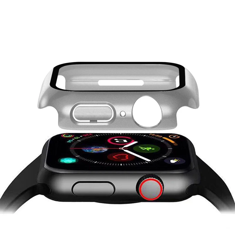 Absolut Modisch Apple Watch Series 7 41mm Hülle mit Displayschutz in Plastik und Gehärtetes Glas