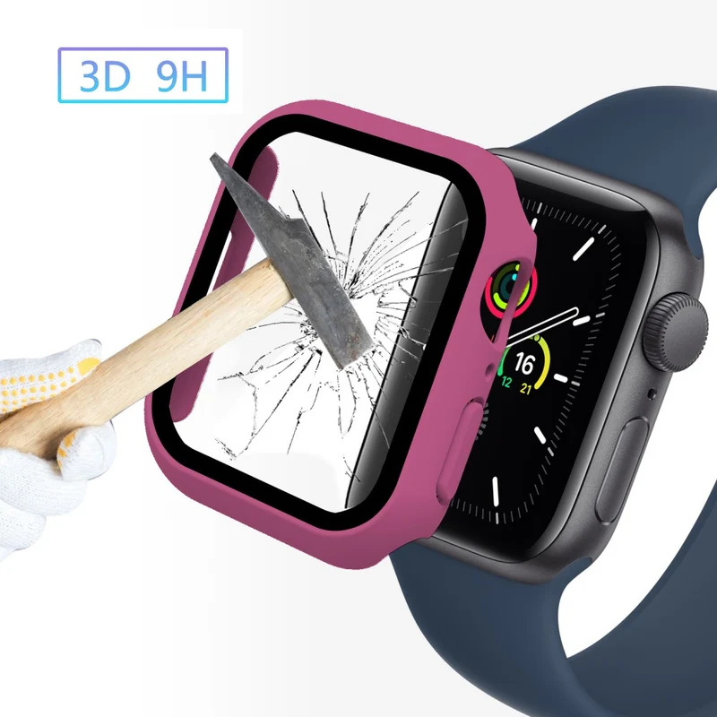 Absolut Modisch Apple Watch Series 7 41mm Hülle mit Displayschutz in Plastik und Gehärtetes Glas