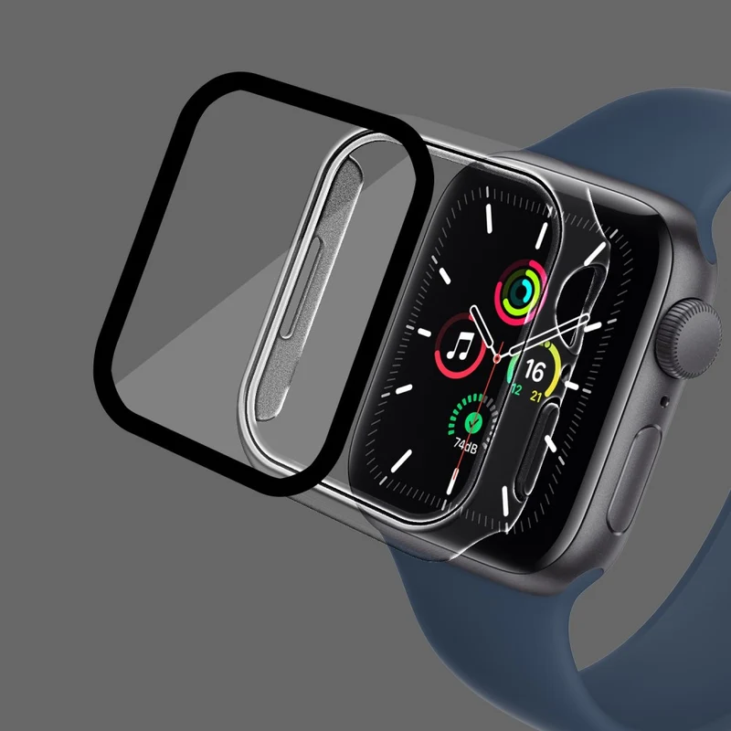 Absolut Modisch Apple Watch Series 7 41mm Hülle mit Displayschutz in Plastik und Gehärtetes Glas