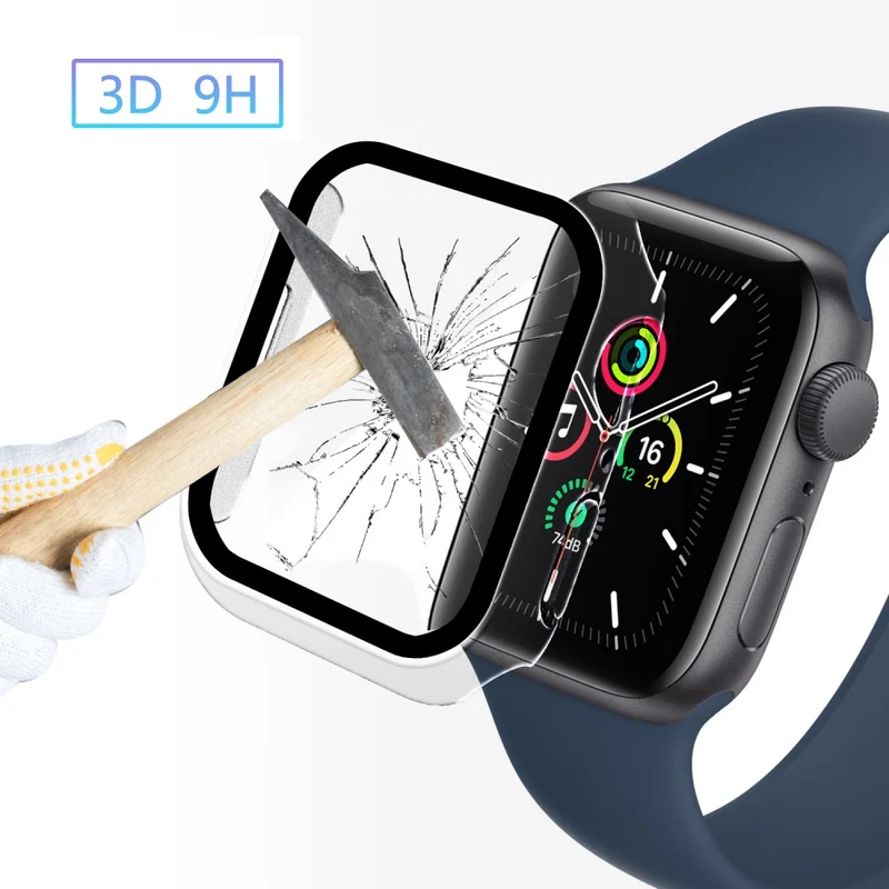 Absolut Modisch Apple Watch Series 7 41mm Hülle mit Displayschutz in Plastik und Gehärtetes Glas