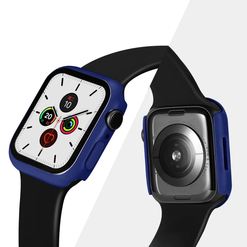 Absolut Modisch Apple Watch Series 7 41mm Hülle mit Displayschutz in Plastik und Gehärtetes Glas