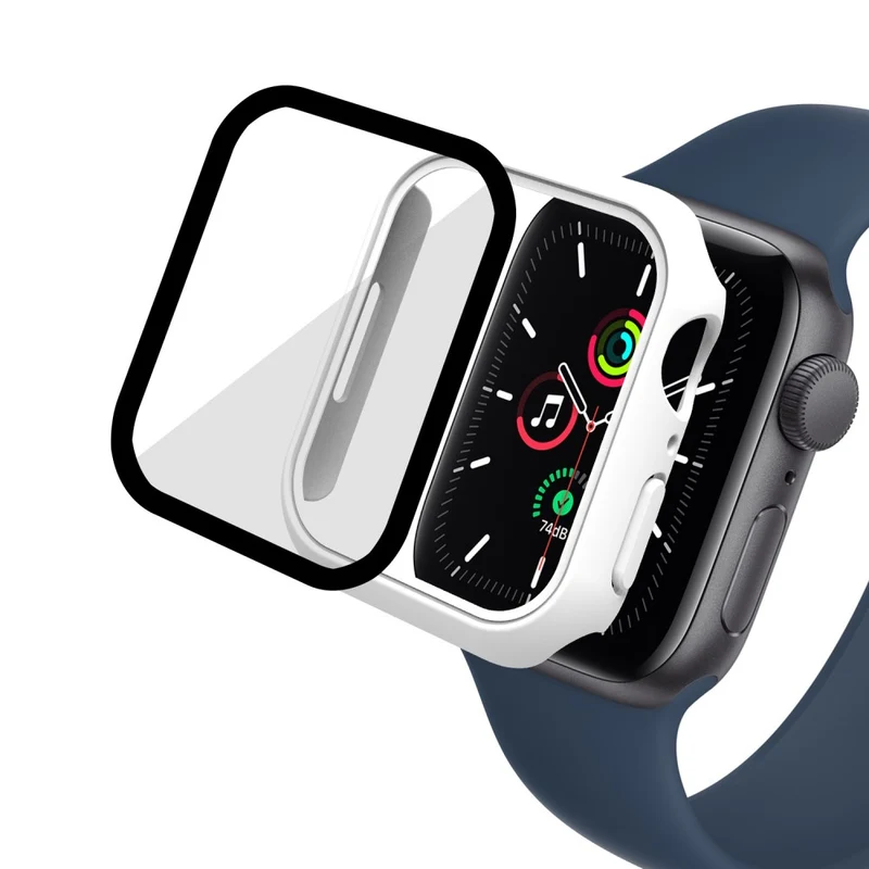 Absolut Modisch Apple Watch Series 7 41mm Hülle mit Displayschutz in Plastik und Gehärtetes Glas