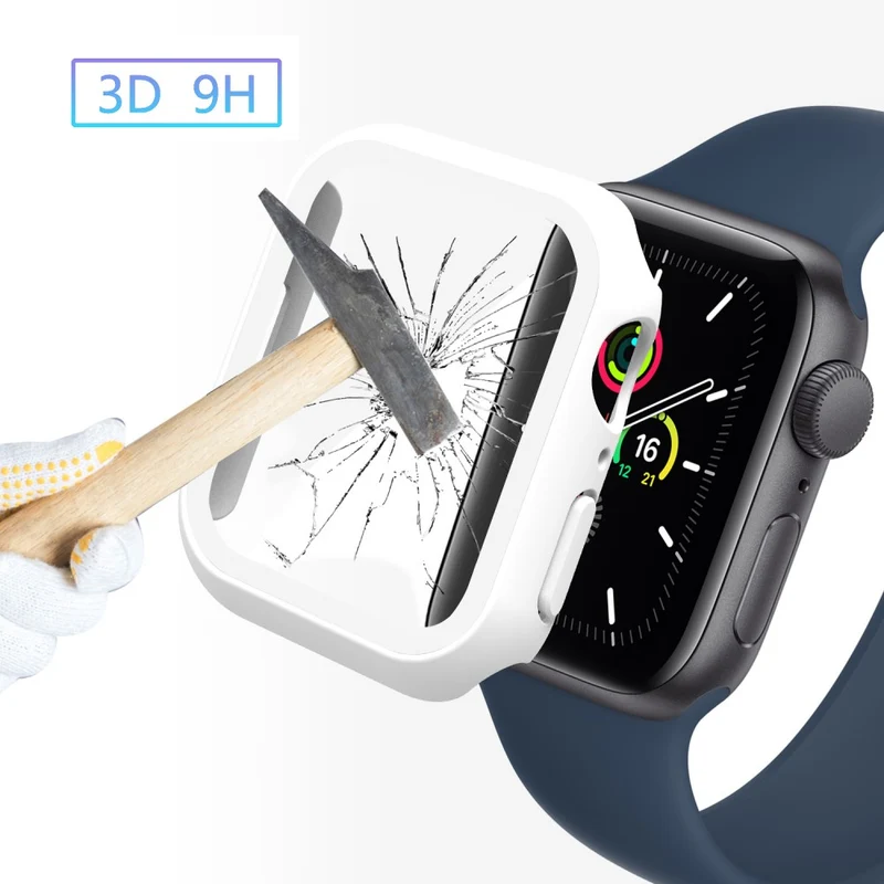 Absolut Modisch Apple Watch Series 7 41mm Hülle mit Displayschutz in Plastik und Gehärtetes Glas
