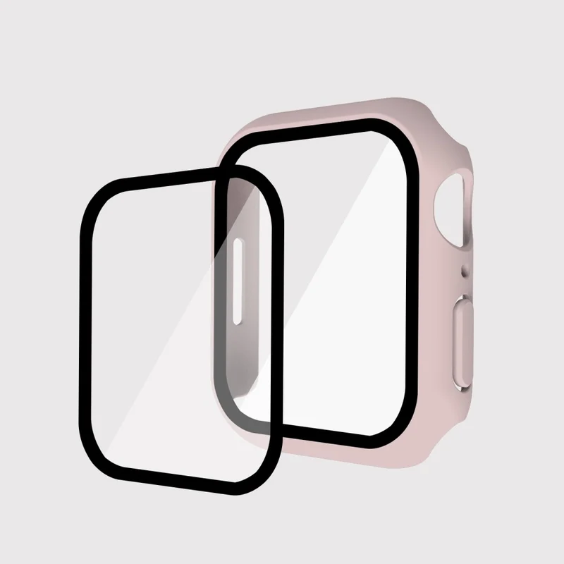 Absolut Modisch Apple Watch Series 7 41mm Hülle mit Displayschutz in Plastik und Gehärtetes Glas