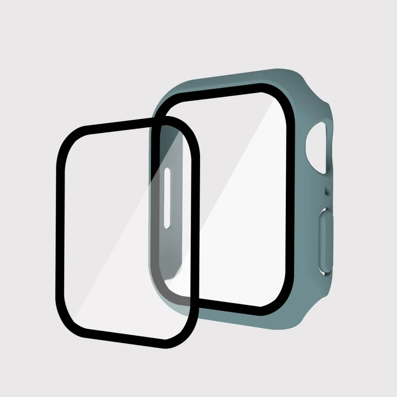 Absolut Modisch Apple Watch Series 7 41mm Hülle mit Displayschutz in Plastik und Gehärtetes Glas