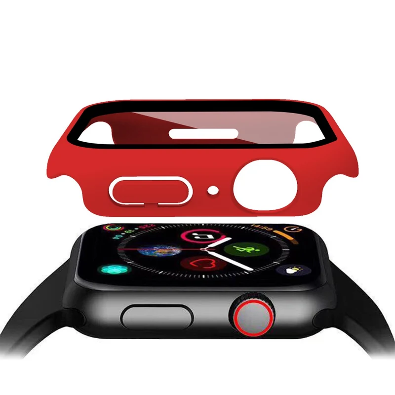 Absolut Modisch Apple Watch Series 7 41mm Hülle mit Displayschutz in Plastik und Gehärtetes Glas