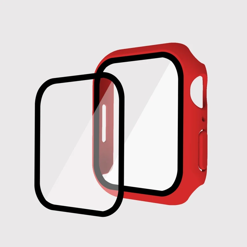 Absolut Modisch Apple Watch Series 7 41mm Hülle mit Displayschutz in Plastik und Gehärtetes Glas