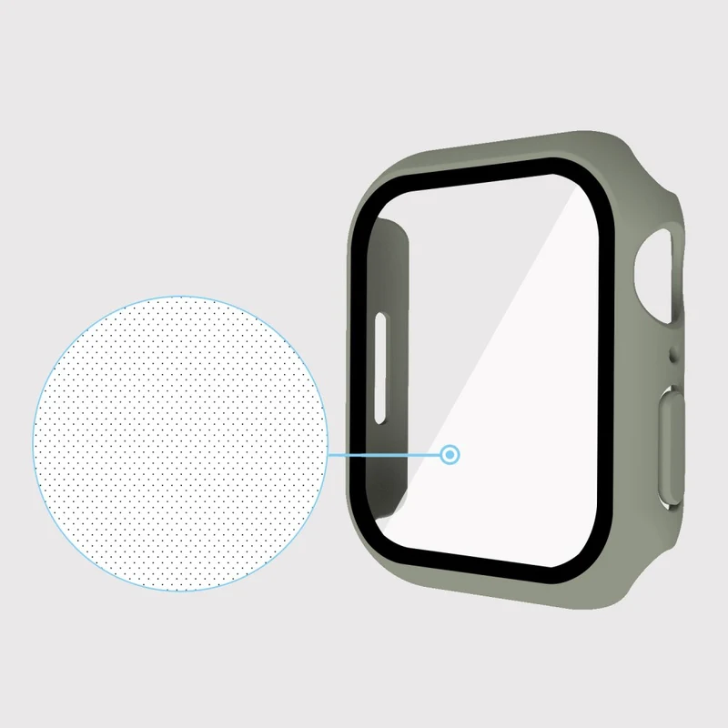 Absolut Modisch Apple Watch Series 7 41mm Hülle mit Displayschutz in Plastik und Gehärtetes Glas