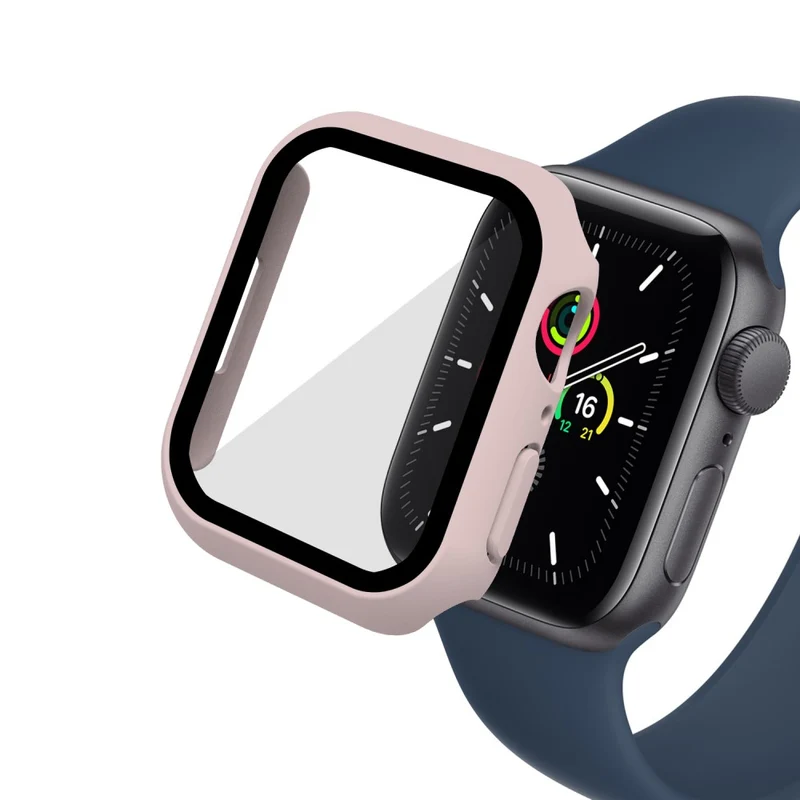 Super Schön Apple Watch Series 7 45mm Hülle mit Displayschutz in Plastik und Gehärtetes Glas