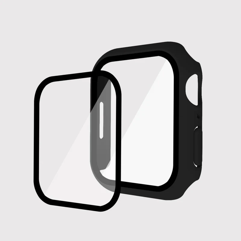 Super Schön Apple Watch Series 7 45mm Hülle mit Displayschutz in Plastik und Gehärtetes Glas