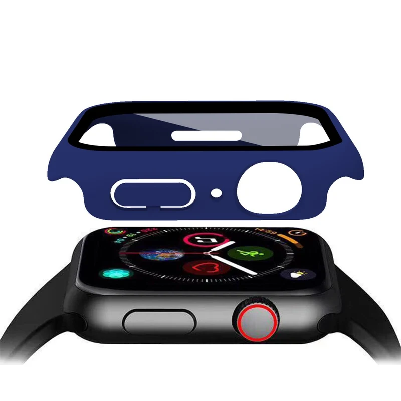 Super Schön Apple Watch Series 7 45mm Hülle mit Displayschutz in Plastik und Gehärtetes Glas