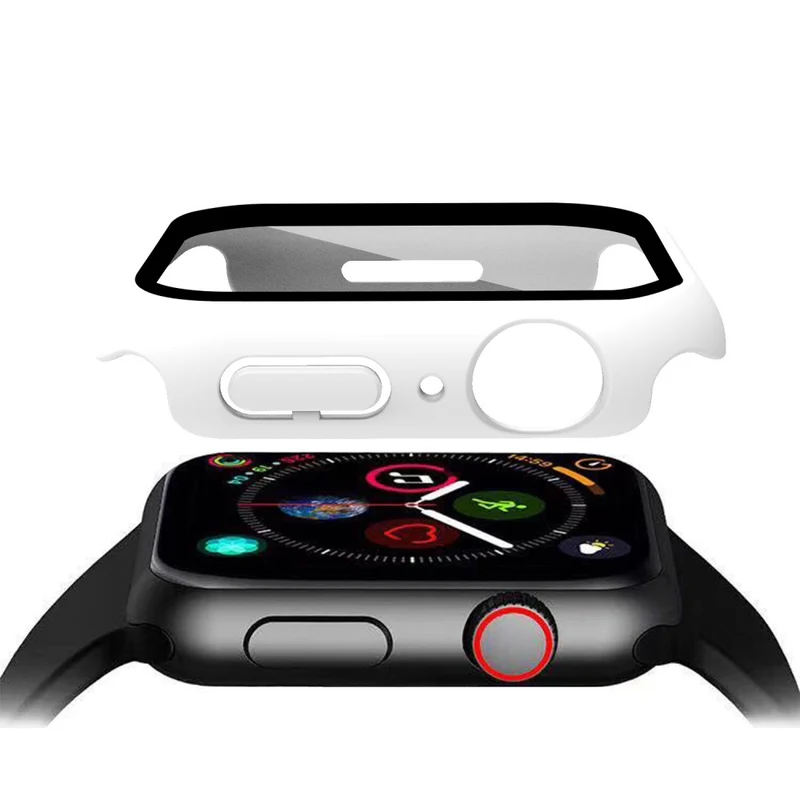 Super Schön Apple Watch Series 7 45mm Hülle mit Displayschutz in Plastik und Gehärtetes Glas