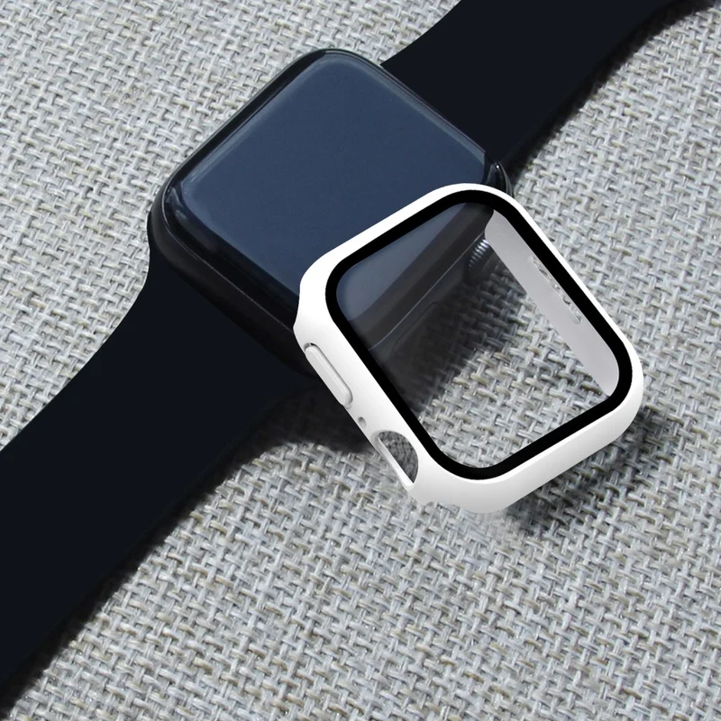 Super Schön Apple Watch Series 7 45mm Hülle mit Displayschutz in Plastik und Gehärtetes Glas