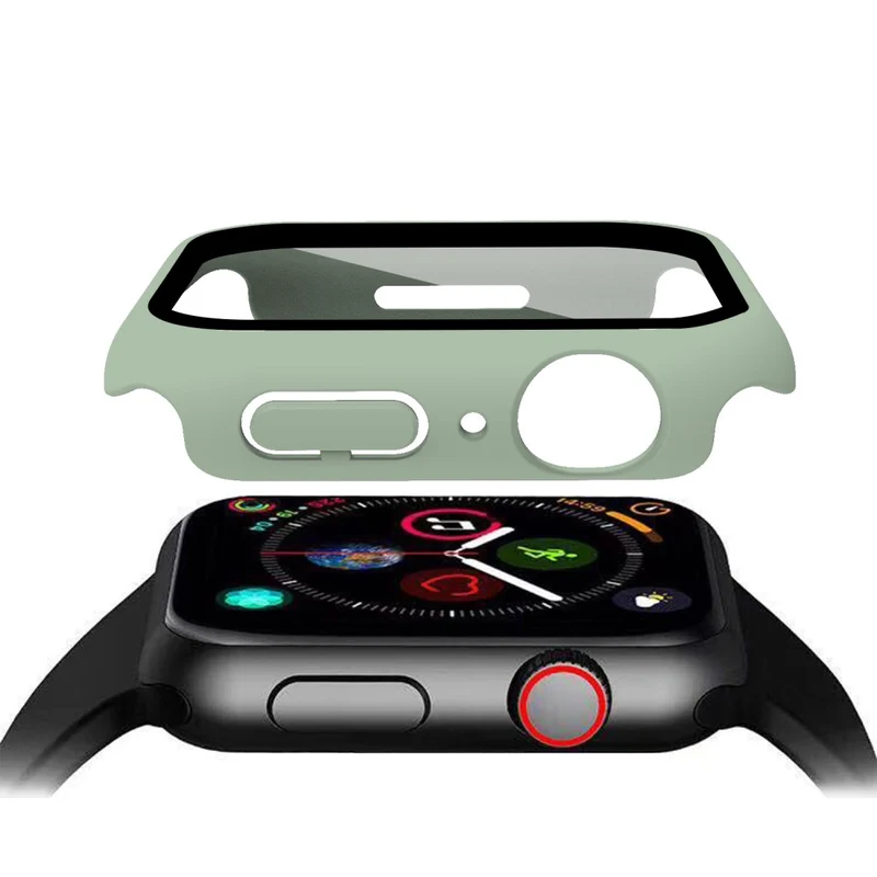 Super Schön Apple Watch Series 7 45mm Hülle mit Displayschutz in Plastik und Gehärtetes Glas