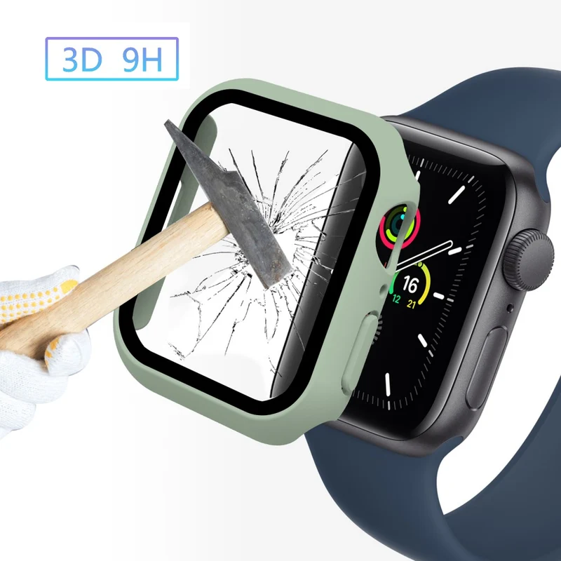 Super Schön Apple Watch Series 7 45mm Hülle mit Displayschutz in Plastik und Gehärtetes Glas