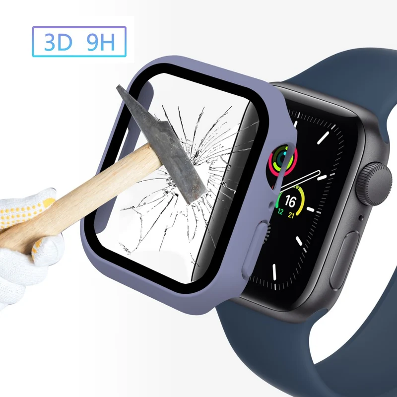 Super Schön Apple Watch Series 7 45mm Hülle mit Displayschutz in Plastik und Gehärtetes Glas