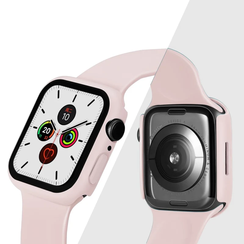 Super Schön Apple Watch Series 7 45mm Hülle mit Displayschutz in Plastik und Gehärtetes Glas