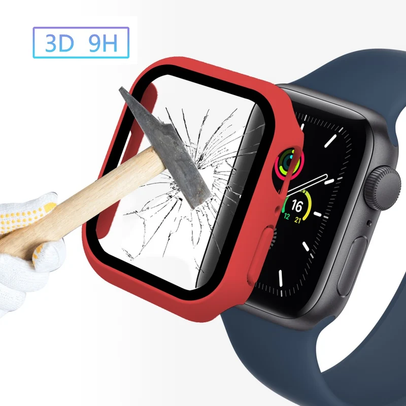 Super Schön Apple Watch Series 7 45mm Hülle mit Displayschutz in Plastik und Gehärtetes Glas