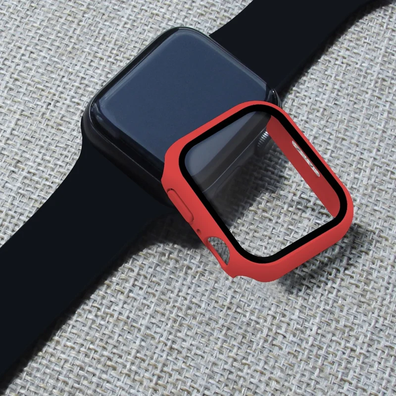 Super Schön Apple Watch Series 7 45mm Hülle mit Displayschutz in Plastik und Gehärtetes Glas