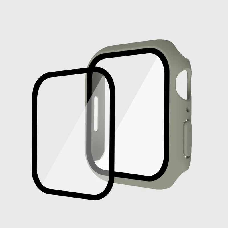 Super Schön Apple Watch Series 7 45mm Hülle mit Displayschutz in Plastik und Gehärtetes Glas