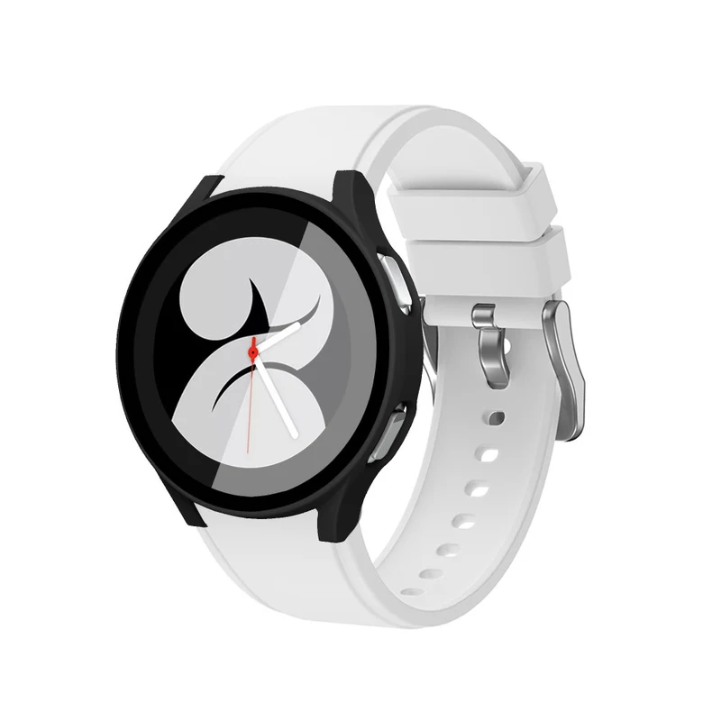 Auffallend Stilvoll Samsung Galaxy Watch 4 (44mm) Hülle mit Displayschutz in Plastik und Gehärtetes Glas