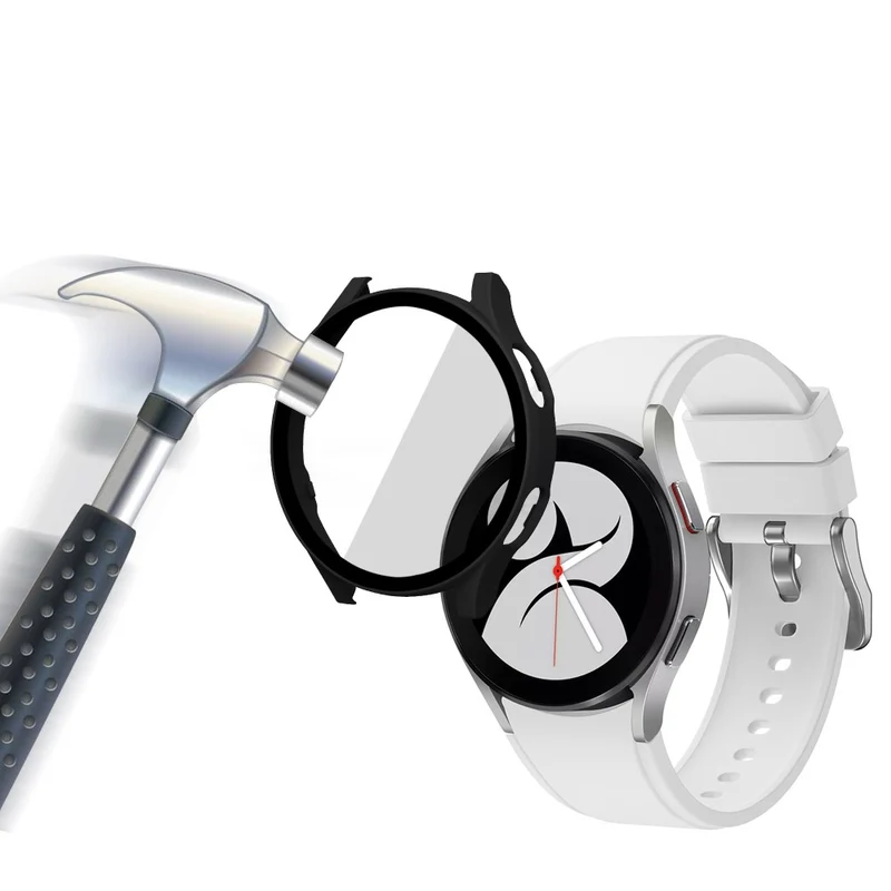 Auffallend Stilvoll Samsung Galaxy Watch 4 (44mm) Hülle mit Displayschutz in Plastik und Gehärtetes Glas