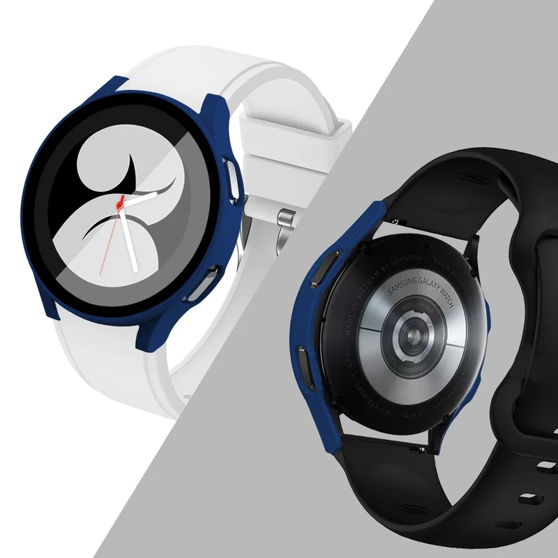 Auffallend Stilvoll Samsung Galaxy Watch 4 (44mm) Hülle mit Displayschutz in Plastik und Gehärtetes Glas